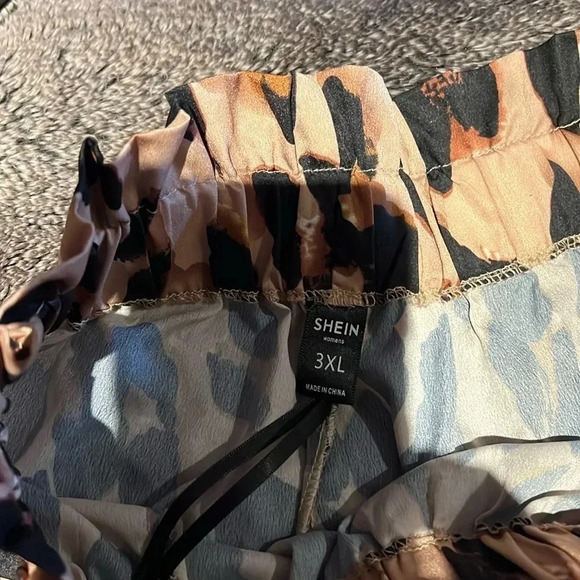 SHEIN leopard  print chiffon high waisted shorts Sz 3XL - Picture 4 of 14